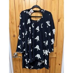 Boho Jane Women’s Embroidered Boho Flowy Tunic Top Size Small Chic Bohemian